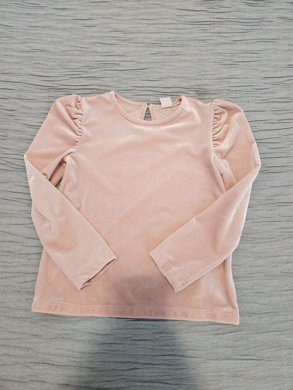 GAP Girls' Long Sleeve Velvet Top - Blush Pink